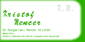 kristof mencer business card