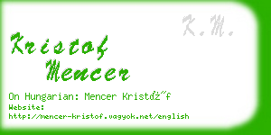 kristof mencer business card